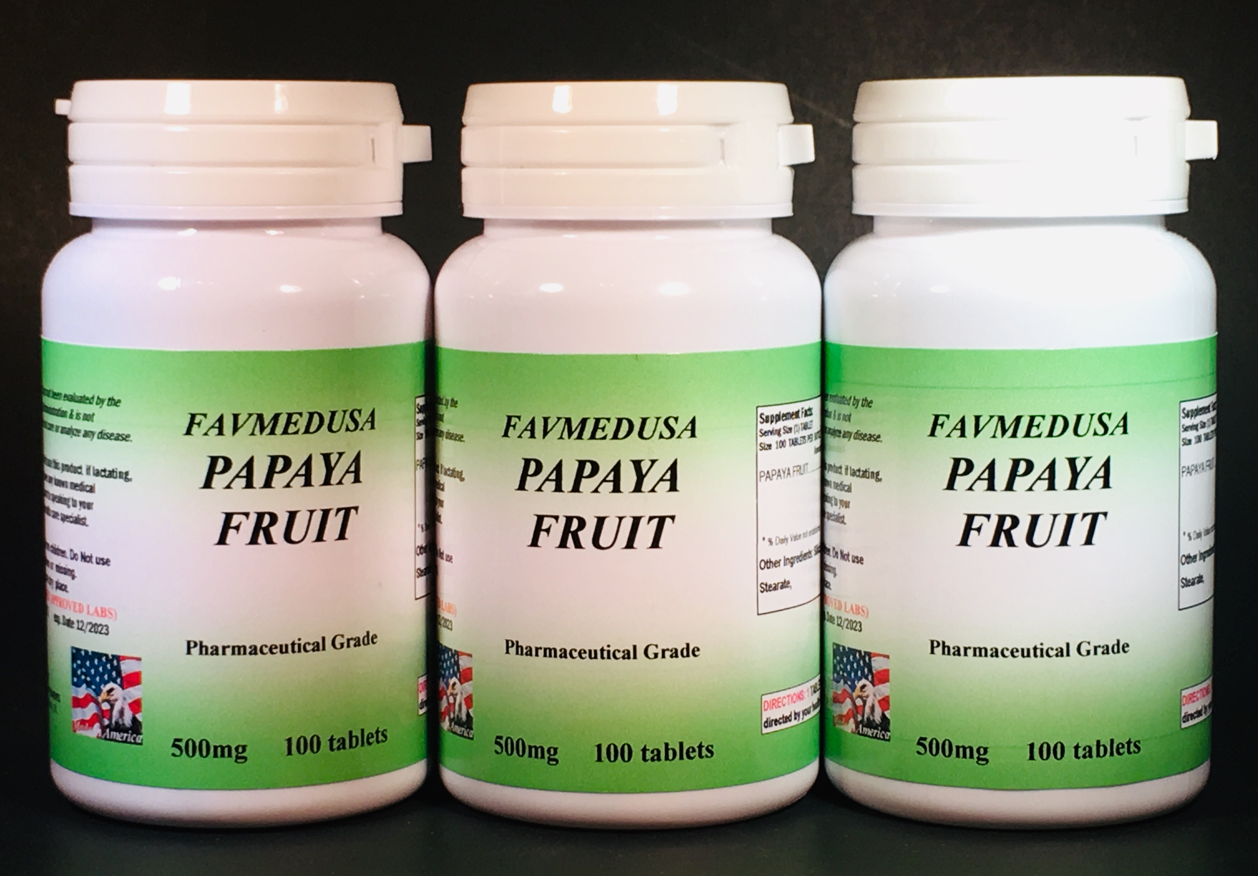 Papaya Fruit Extract 500mg - 300 (3x100) tablets